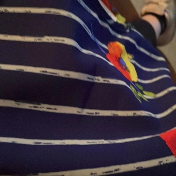 Maison Jules Blue Striped Floral Skeeveless Skater Dress - Picture 10 of 10